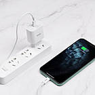 Мережевий зарядний пристрій Hoco C76A 18W Speed Cource PD3.0 (з кабелем Lightning) для iPhone 12 mini White, фото 4