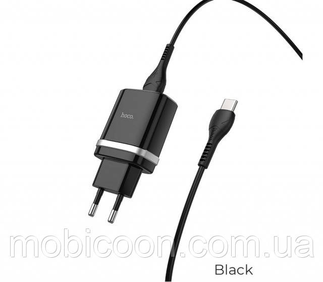Мережевий зарядний пристрій Hoco C76A 18W Speed Cource PD3.0 (з кабелем Lightning) для iPhone 12 Pro Max Black