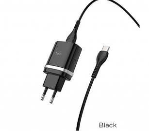 Мережевий зарядний пристрій Hoco C76A 18W Speed Cource PD3.0 (з кабелем Lightning) для iphone 12/12 pro Black