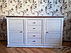 Сучасний довгий з полицями, дверцятами та шухлядами комод 1600 2Д4Ш білий у спальню, вітальню, зал Орегон Сокме, фото 3