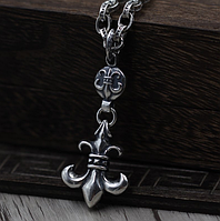 Серебряный большой кулон Королевская Лилия Chrome Hearts Флер де Лис 19,7 грамм