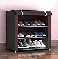 Складной тканевый шкаф для обуви с полками Easy Comfort B4 обувной стелаж на 12 пар.
