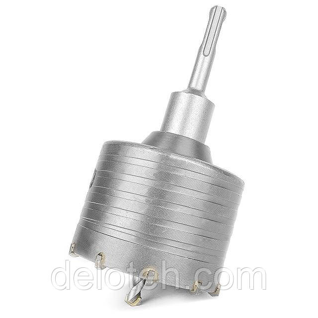 Комплект: свердло корончасте для бетону 80 мм+Перехідник SDS Plus 100 мм INTERTOOL SD-7080, фото 1