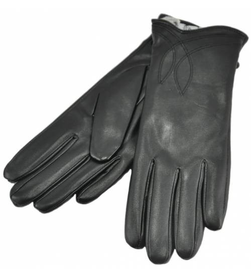 Жіночі рукавички чорні листя