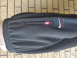 Спортивні штани утеплені на флісі трикотажні великих розмірів із широкою штаниною на високий зріст NIKE, фото 2