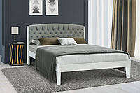 Ліжко дерев'яне Вірджинія 160 х 200 см біле (Велюр/Беатріс 46)