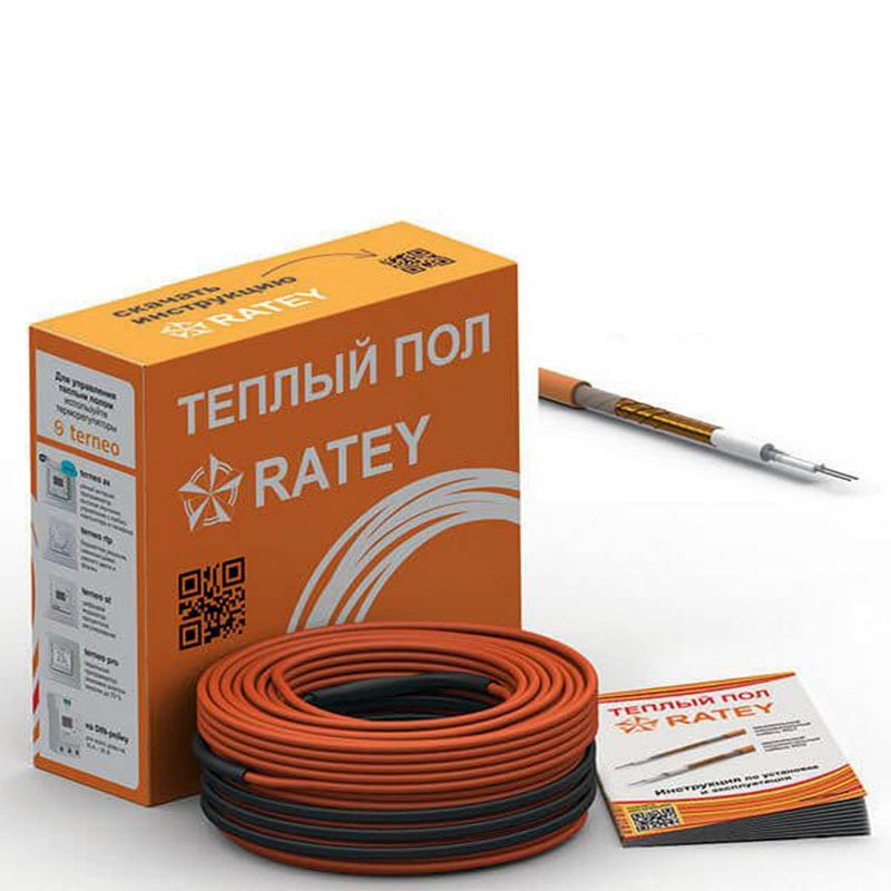 Теплий пол Ratey RD2 двожирний кабель 48,5м 875Вт 4,9-6,1м2