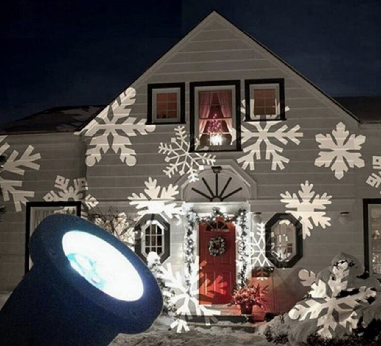 Лазерний проєктор STAR SHOWER сніжинки LED + гірлянда ПОДАРУНОК