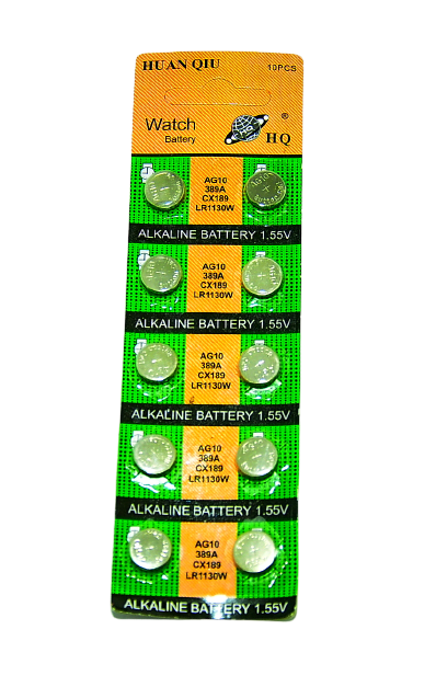 Батарейка HUAN QIU AG10 LR1130 1,55V, Alkaline, Blister -