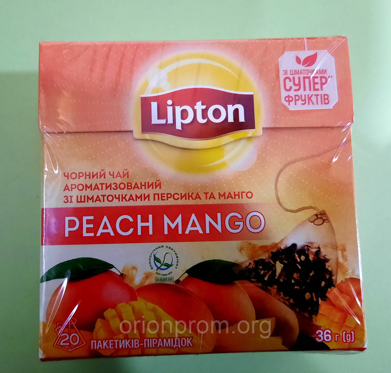 Чай Lipton Peach Mango 20 пірамідок чорний