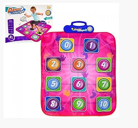 Дитячий музичний танцювальний килимок GS20932A, задає приклади, англійська, на батарейках в коробці