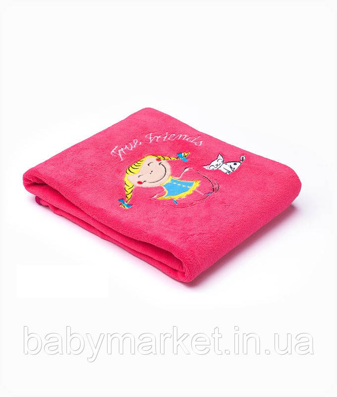 Плед Sensillo 2-STR з вишивкою Kids 75*100 S-23061 raspberry