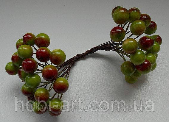 Калина глянсова 1 см No 04 зелена +бордо