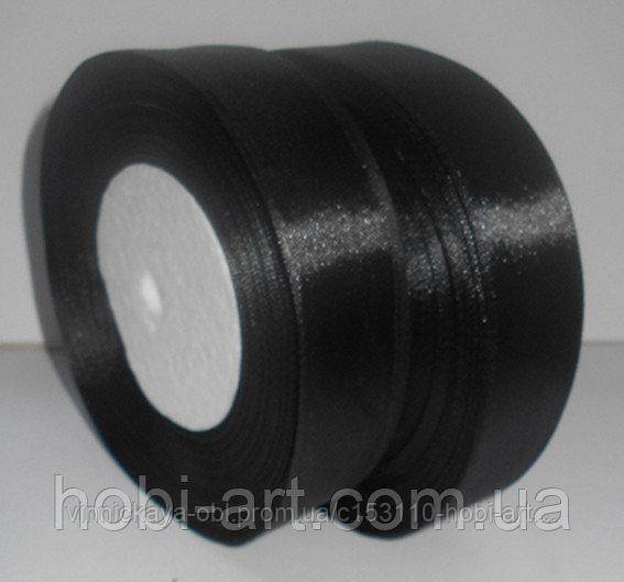 Стрічка атласна 26мм 23м чорна