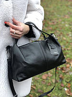 Женская повседневная кожаная сумка среднего размера, цвета в ассортименте Черный