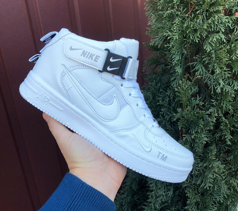 Чоловічі кросівки Nike Air Force шкіряні стильні молодіжні білі