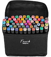 Набір 60 кольорів, якісних двосторонніх маркерів Touch для малювання і скетчинга на спиртовій основі
