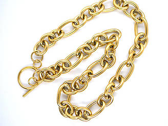 Намисто Велике ланцюг із замком, сталь золото