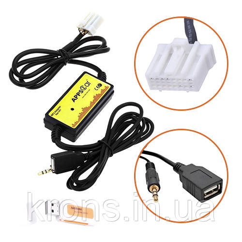 USB AUX MP3 адаптер для магнітоли 8+8пін Mazda, WT-USB QX023