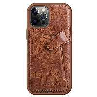 Nillkin Apple iPhone 12 Pro Max (6.7") Aoge Leather Case Brown Кожаный Чехол Бампер