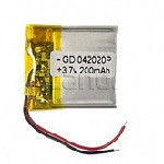 Літій-полімерний акумулятор 4*20*20 mm (Li-ion 3.7 В 200 мА·год)