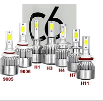 Автомобільні світлодіодні лід LED-лампи C6 H3 7600 lm 6000 K