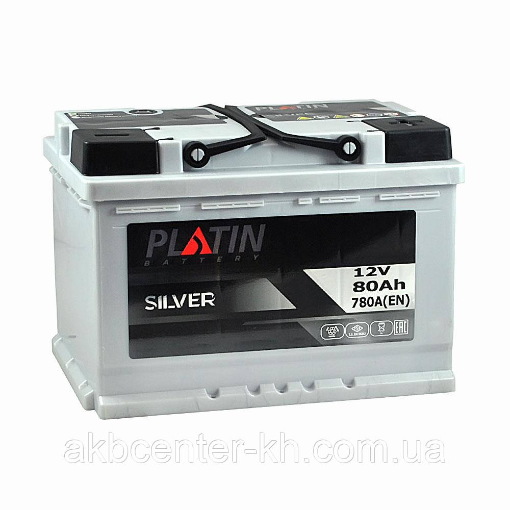 Автомобільний акумулятор PLATIN Silver MF 6CT 80Aз 780A R, фото 1