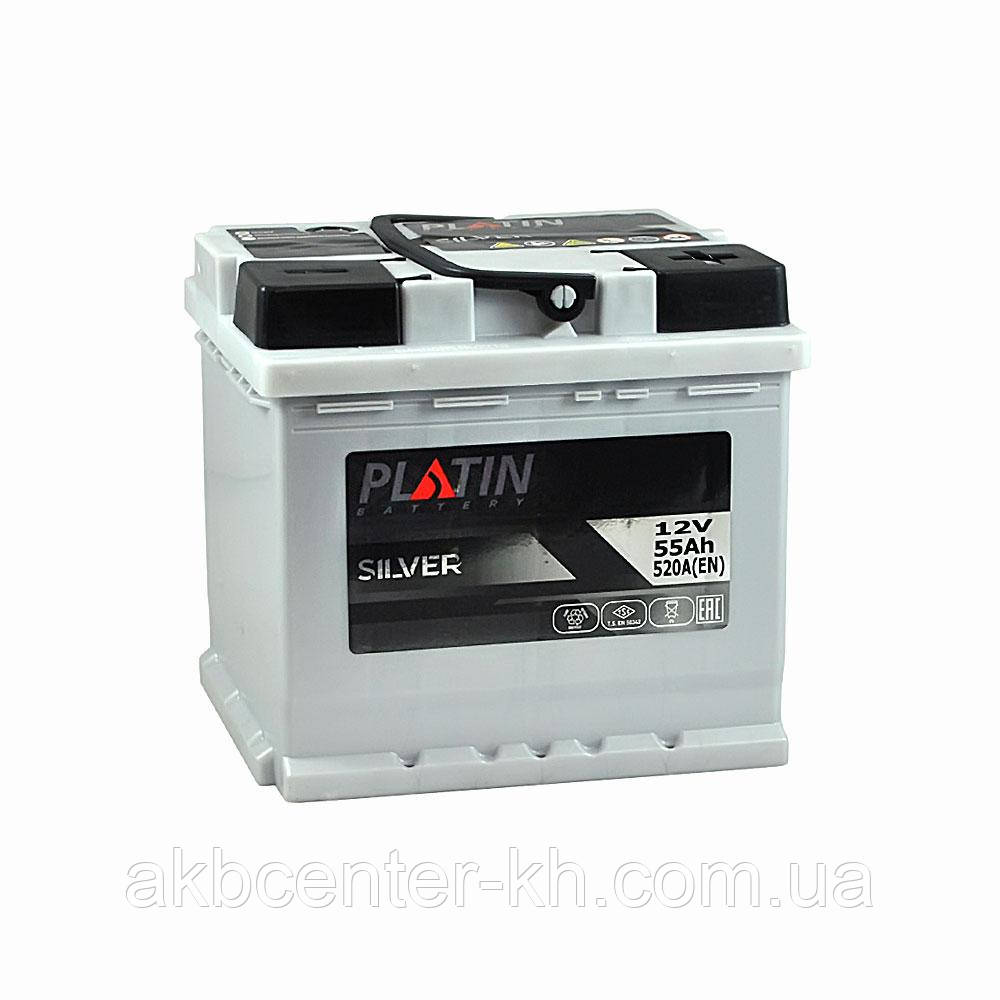 Автомобільний акумулятор PLATIN Silver MF 6CT 55 Aз 520A R (h = 190)