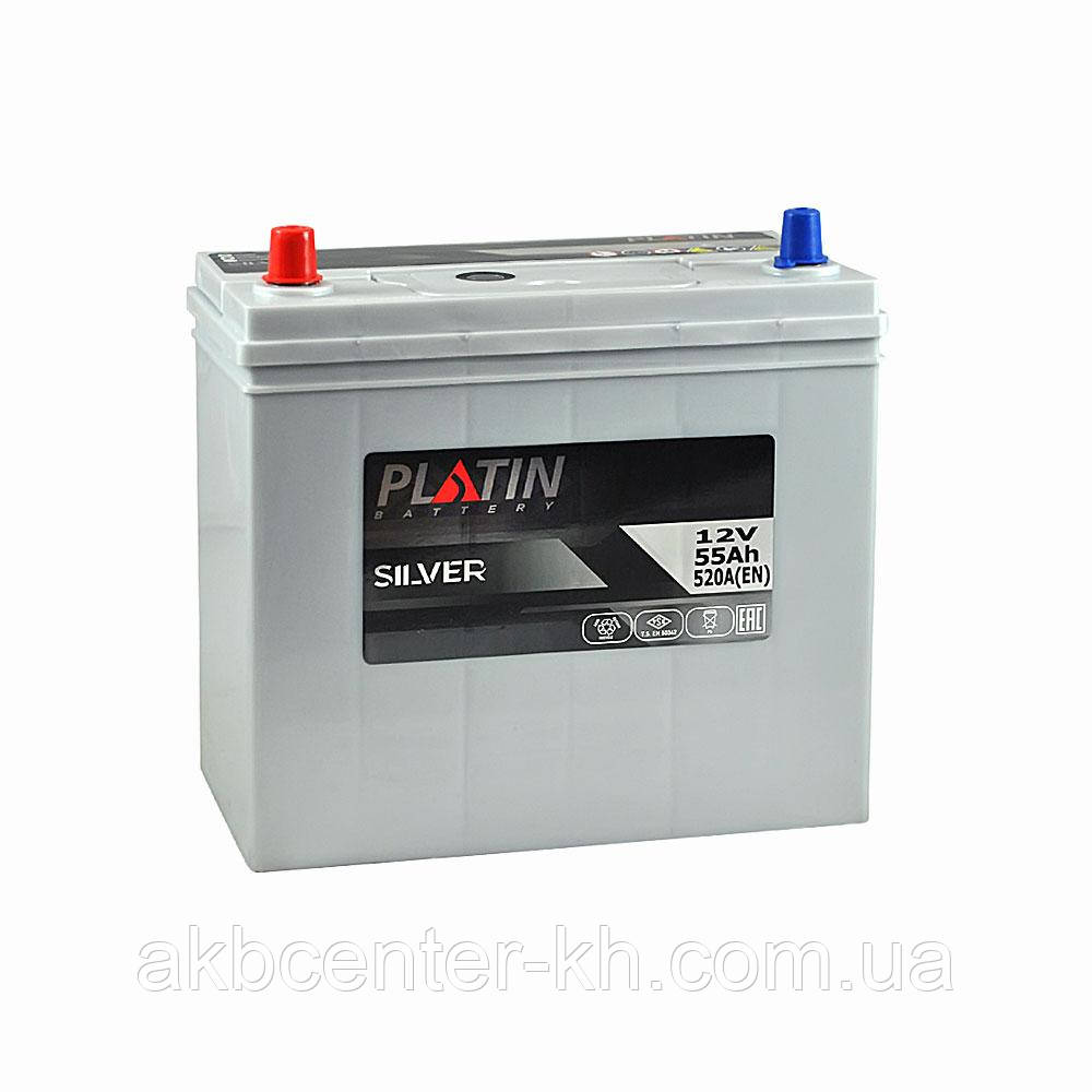 Автомобільний акумулятор PLATIN Silver SMF JP 6CT 55Aз 520A L, фото 1