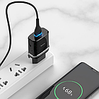Мережевий зарядний пристрій Hoco C76A 18W Speed Cource PD3.0 (з кабелем Lightning) для iPhone 12 mini Black, фото 4