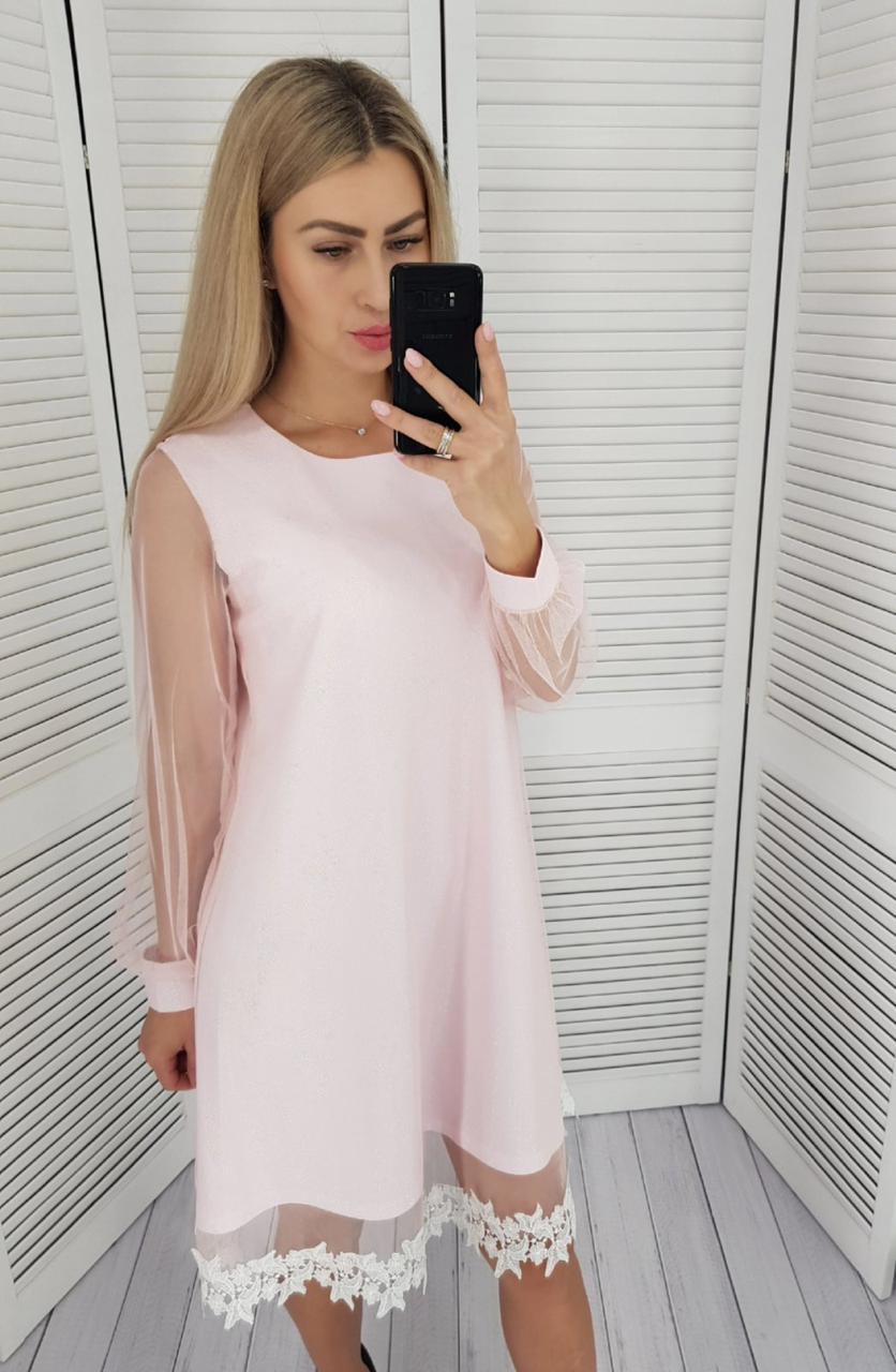 Нова колекція!!! Ошатне жіночна сукня з люрексу , імітація на запах, арт 406, колір морська хвиля