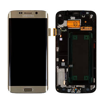 Модуль для Samsung Galaxy S6 EDGE, Samsung G925F золотистий, дисплей + сенсор