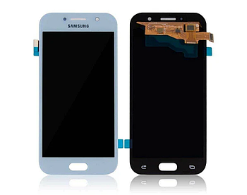 Модуль для Samsung Galaxy A5, Samsung A520, блакитний, дисплей + сенсор