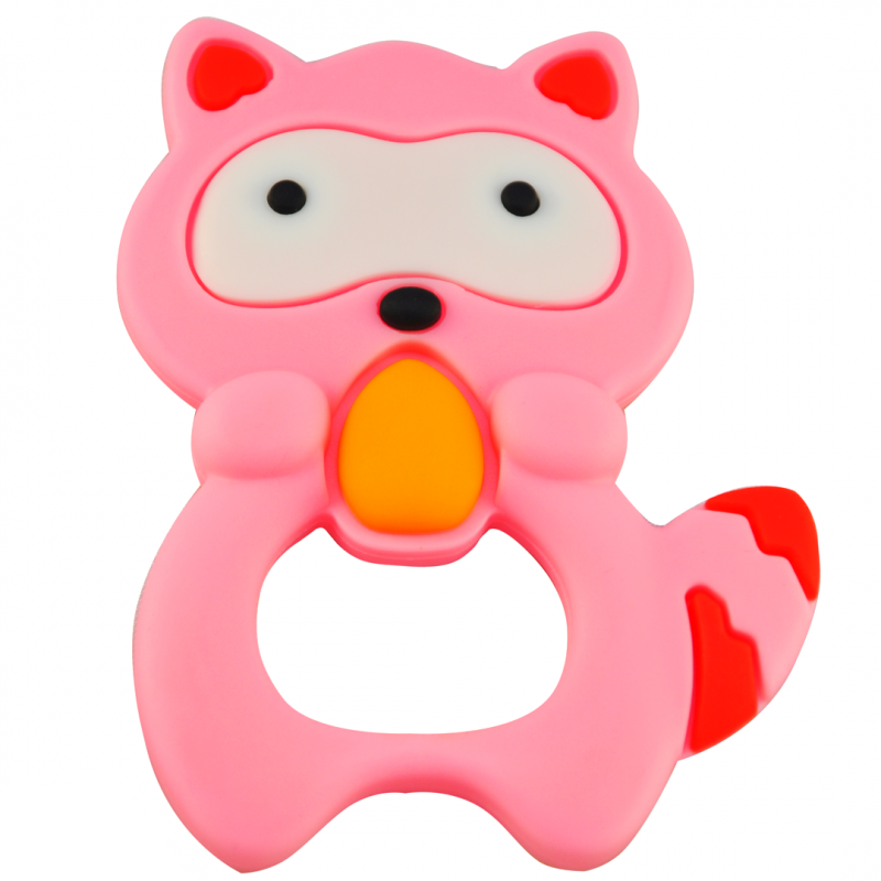 Прорезыватель Енот в коробке (розовый)