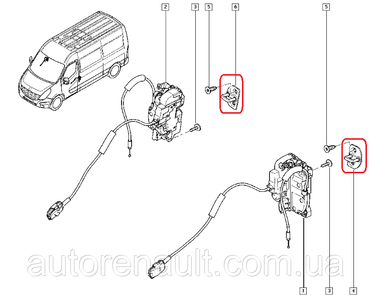 Скоба замка передних дверей на Рено Мастер III 2010->RENAULT (Оригинал) 8200219250 - фото 5 - id-p186028799