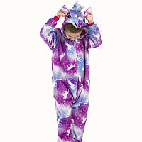 Пижама кигуруми единорог ночной / Костюм кигуруми единорог фиолетовый / Кігурумі єдиноріг фиолетовый