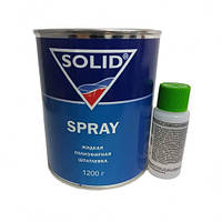 Жидкая полиэфирная шпатлевка Spray (1,2 л) с отвердителем, SOLID