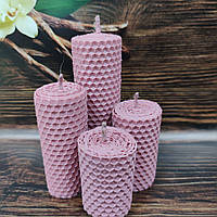 Набір декоративних свічок із вочини блідо-рожевий