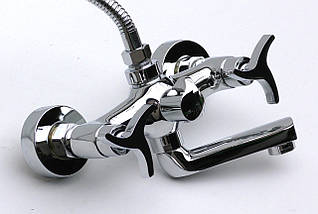 Латунний змішувач для ванни, змішувач для душа двухвентельний EURO, фото 2
