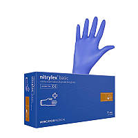 Перчатки нитриловые неопудренные Nitrylex basic M (100пар)