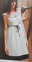 Легкое белое платье женское с контрастным поясом Etincelle