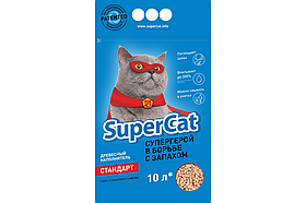 Наповнювач деревний SuperCat (Суперкет) Стандарт без аромату 3кг для котячого туалету