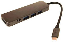 HUB адаптер JOYROOM Type-C SH-C2, 4USB, сірий