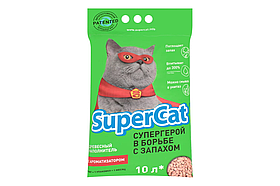 Наповнювач деревний SuperCat (Суперкет) з ароматизатором 3кг для котячого туалету