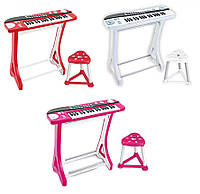 Детский синтезатор-пианино на ножках 660-11-12-13 со стульчиком 8 ритмов 37 клавиш**
