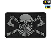 Нашивка патч шеврон на липучке резина Тактическая борода М-Тac Bearded Skull 3D PVC