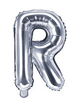 Фольгована кулька літера "R" срібний 16"