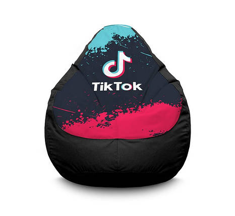 Крісло мішок "Tik Tok. Splash. Black" Оксфорд, фото 1