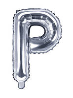 Фольгована кулька літера "P" срібний 16"