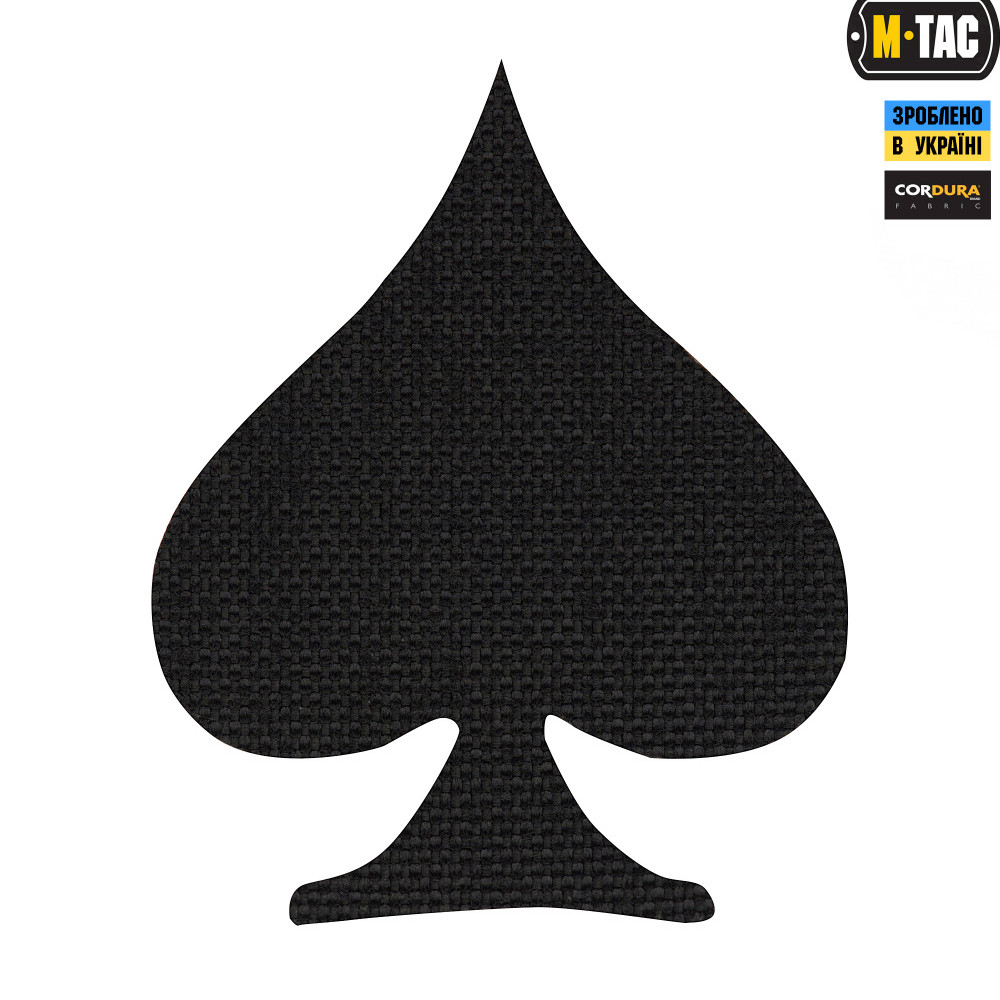 Нашивка шеврон на липучці Cordura 500D M-Tac Spades чорний